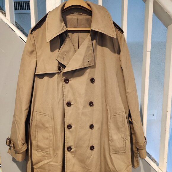 Vintage London Fog Double-breasted Longline Lined Trench Coat Men's 40R New - Picture 1 of 4